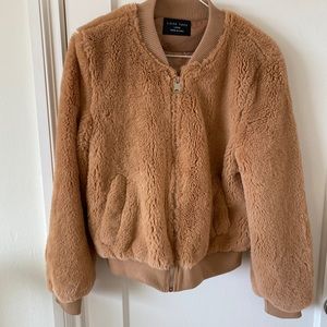 teddy bear style faux fur jacket